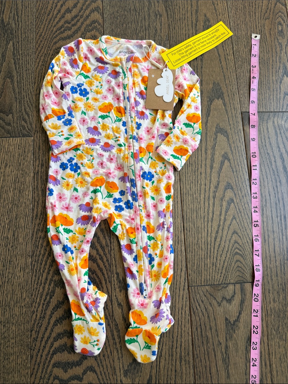 Angel Dear Floral Zip Footed One-Piece 3-6 months baby infant newborn NWT